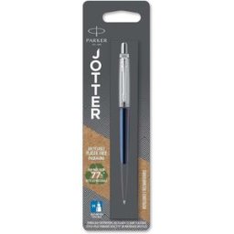 Parker Jotter Ballpoint Pen – Royal Blue with Chrome Trim – Medium Point – Blue Ink