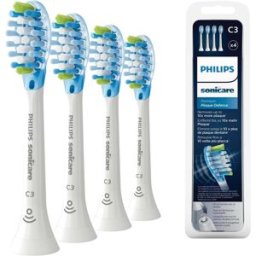Philips Sonicare Original C3 Premium Plaque Defence Standard Sonic Toothbrush Heads - 4 Pack in White (Model HX9044/17)