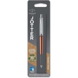 Parker Jotter Ballpoint Pen – Chelsea Orange with Chrome Trim – Medium Point – Blue Ink