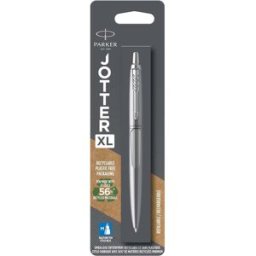 Parker Jotter XL Ballpoint Pen – Monochrome Stainless Steel – Medium Point – Blue Ink