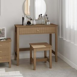 Dressing Table & Stool Set - Hales Pale Wood Range Material: Furniture/Furniture Ranges/Hales Range/Hales Pale Wood Range