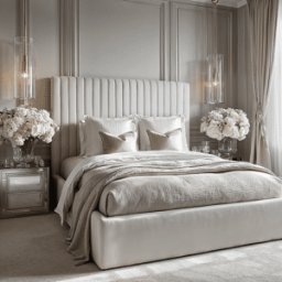 Harriet Ecru Textured Channelled Ottoman Bed, Double