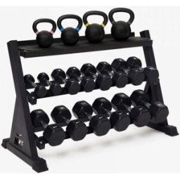 nikestrength Nike Strength Dumbbell & Kettlebell Set with Rack â€“ Black â€“ Light