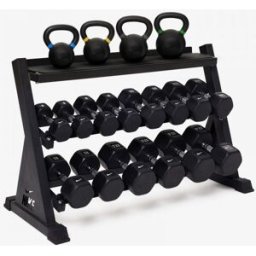 nikestrength Nike Strength Dumbbell & Kettlebell Set with Rack â€“ Black â€“ Medium