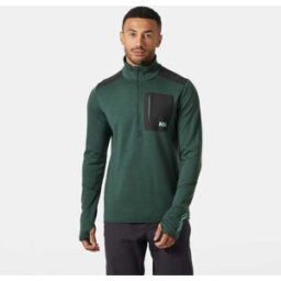 Helly Hansen Men’s LIFA® Merino Wool Midlayer Half Zip Green S - Jungle Green - Male