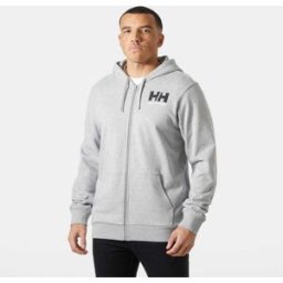 Helly Hansen Men's Logo Full-Zip Hoodie Grey S - Grey Melange - Male