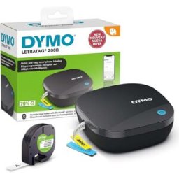 Dymo LetraTag 200B Bluetooth Label Maker Compact Label Printer Connects Through Bluetooth Wireless Technology to iOS and Android Includes 1 White Paper Label Tape, New