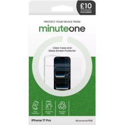 iPhone 17 Pro Minute One Clear Case and Glass Screen Protector