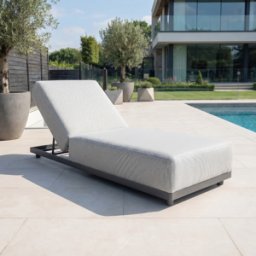 Harbour Lifestyle Luna Outdoor Fabric Deluxe Sun Lounger in Oyster Grey