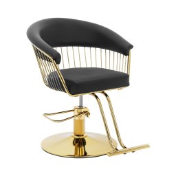 Salon Chair with Footrest - 44 - 54 cm - 200 kg - Lyme Black