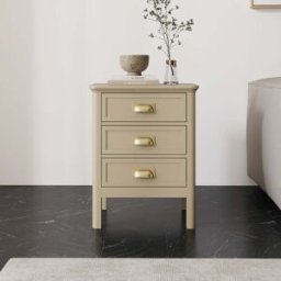 3 Drawer Bedside Table - Lawrence Mocha Range Material: Furniture/Furniture Ranges/Lawrence Range/Lawrence Mocha Range