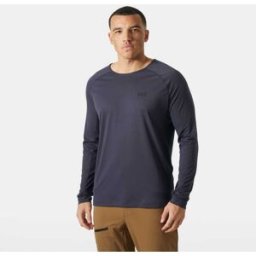 Helly Hansen Men's Trail Long Sleeve T-Shirt Purple S - Black Grape Purple - Male