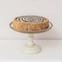 Round Beige & Mango Wood Bobble Detail Cake Display Stand Material: Home Decor & Accessories