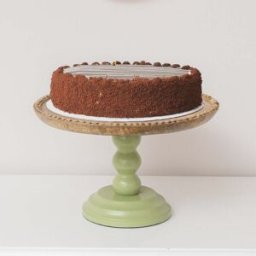 Round Sage Green & Mango Wood Bobble Detail Cake Display Stand Material: Home Decor & Accessories