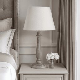 In Stock - Kenwood Washed Wood Table Lamp with Neutral Shade