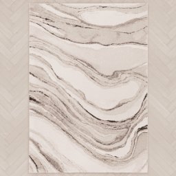 In Stock - Casoria Cream & Beige Marble Effect Rug - 160x230cm