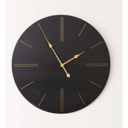 Large Black Wooden Grain & Gold Detailed Wall Clock - 70cm x 70cm Material: New Products