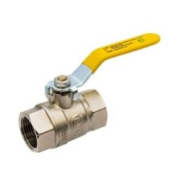 Tesla 1 BSP Full Bore Gas Ball Valve – Yellow Lever Handle