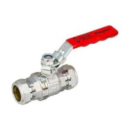 Pegler PB300 22mm Full Bore Ball Valve Red Lever Handle