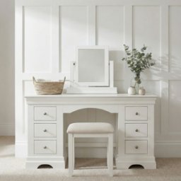 Chalbury Dressing Table with Drawers in Warm White