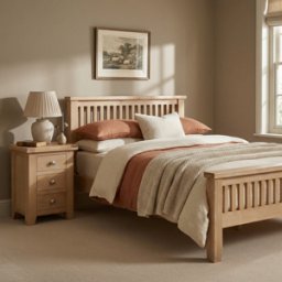Burford 4ft 6" High-End Double Bed Frame in Natural Oak