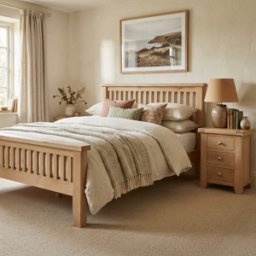 Burford 5ft High-End Kingsize Bed Frame in Natural Oak