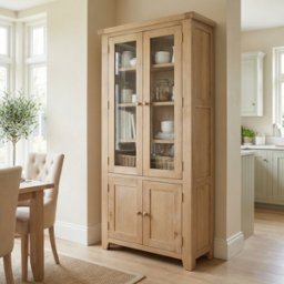 Burford Display Cabinet in Natural Oak