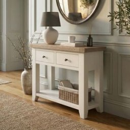 Burford 2 Drawers Console Table in Warm White