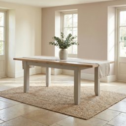 Burford 4-6 Seater Extending Dining Table in Pebble Grey