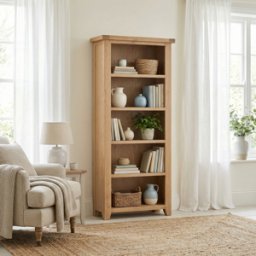 Burford Large Bookcase in Natural Oak