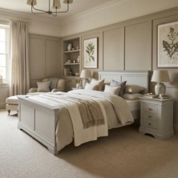 Chalbury 4ft 6" High End Double Bed Frame in Pebble Grey
