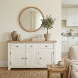 Burford Large 3 Door 3 Drawers Sideboard in Warm White