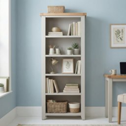 Burford Large Bookcase in Pebble Grey