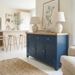 Burford Large 3 Door 3 Drawers Sideboard in Navy Blue