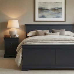Chalbury 4ft 6" High End Double Bed Frame in Dusky Black