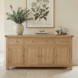 Burford Large 4 Door 3 Drawers Sideboard in Natural Oak