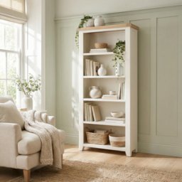Burford Large Bookcase in Warm White