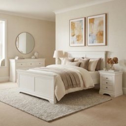 Chalbury 4ft 6" High End Double Bed Frame in Warm White