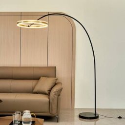 Arc Lamp Floor Yekta Lucande, dimmable, Black, Living / Dining Room, metal, Design, Floor Lamp