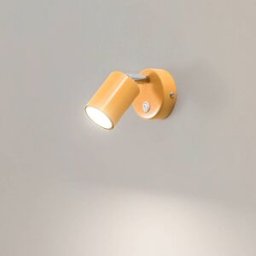 Fun wall spotlight, yellow, 14 cm high, adjustable, GU10 Luminex, Yellow / orange, Living / Dining Room, metal, Modern, Ceiling Light