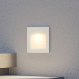 Arcchio LED recessed wall lamp Zamo, louvre, white, metal, IP65 Zamo Arcchio, dimmable, White / opal, Hallway, Aluminium, Modern, Outdoor Wall Light