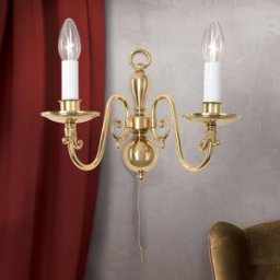 Orion Wall Light IMKE, dimmable, Brass / gold, Living / Dining Room, Brass, Antique, Wall Light