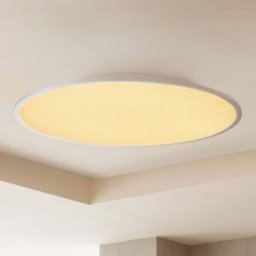 LED Ceiling Light Narima Lindby, dimmable, Alu / grey / zinc, Kitchen, Plastic, Modern, Ceiling Light