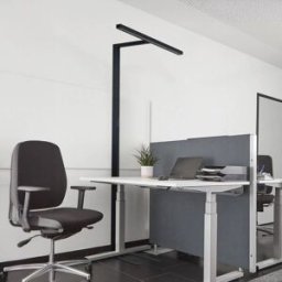 Arcchio LED office floor lamp Jolinda, T-shape, black, 4,000 K Jolinda Arcchio, dimmable, Black, Workroom / Office, Aluminium, Modern, Floor Lamp