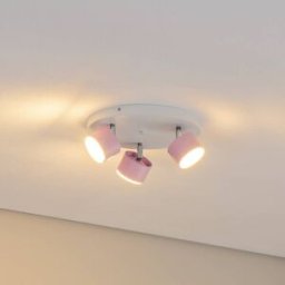 Cloudy ceiling spotlight, 3-bulb, round, pink Eko-Light, dimmable, Violet / pink / rose, Living / Dining Room, metal, Young Lifestyle, Ceiling Light