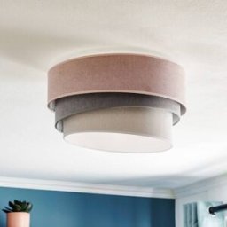 Ceiling Light Pastell Trio Duolla, dimmable, Violet / pink / rose, Living / Dining Room, Textile / fabric / silk, Modern, Ceiling Light