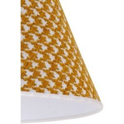 Sofia lampshade, 25 cm, yellow houndstooth pattern Duolla, Yellow / orange, Textile / fabric / silk