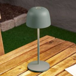 Lindby Arietty LED rechargeable table lamp, green, dimmable, IP65 Lindby, dimmable, Green, Living / Dining Room, Aluminium, Modern