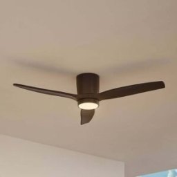 Lucande LED ceiling fan Sorin, black, DC, quiet, IP44 Sorin, Black, Workroom / Office, metal, Modern, Ceiling Fans with Lighting