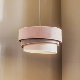Pendant Light Pastell Trio Duolla, dimmable, Violet / pink / rose, Living / Dining Room, Textile / fabric / silk, Modern, Ceiling Light